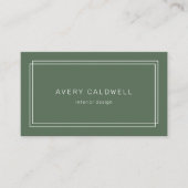 AVERY Landelijk Donkergroene Dubbele Frame Visitek Visitekaartje (Voorkant)