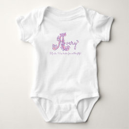 Avery meisjes naam pastel paarse aangepaste beteke romper