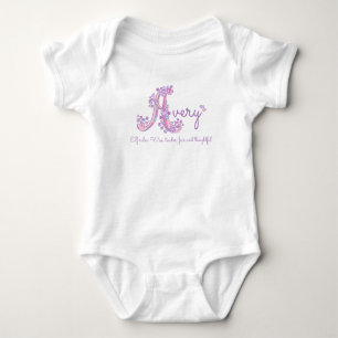 Avery meisjes naam pastel paarse aangepaste beteke romper