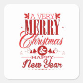 Avery Merry Kerstmis en een gelukkig nieuwjaar Vierkante Sticker (Voorkant)