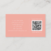 AVERY Minimaal Blush Perzik Zachte Koraal QR Code Visitekaartje (Achterkant)