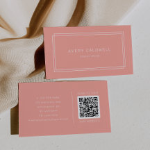 AVERY Minimaal Blush Perzik Zachte Koraal QR Code
