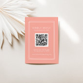 AVERY Minimal Blush Peach QR Code RSVP Wedding Informatiekaartje
