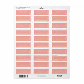 AVERY Minimal Blush Peach Retour-adreslabels Etiket (Full Sheet)
