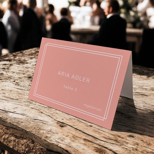 AVERY Minimal Blush Peach Wedding Place-kaarten Kaart