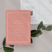 AVERY Minimal Blush Peach Wedding Sla de datum op Uitnodiging Briefkaart