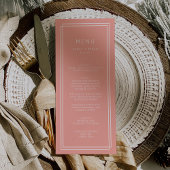 AVERY Minimal Blush Peach Zachte Coral Wedding Menu