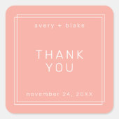 AVERY Minimal Blush Wedding Bedankt Sticker (Voorkant)