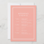 AVERY Minimal Blush Wedding Weekend-route Kaart (Achterkant)