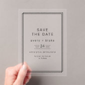 AVERY Minimalist Wedding Save the Date Acryl Uitnodigingen (Insitu (Draagbaar))