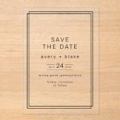 AVERY Minimalist Wedding Save the Date Acryl Uitnodigingen (Voorkant)