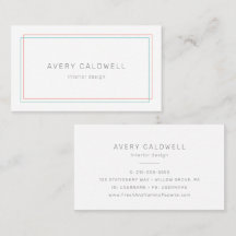 AVERY Minimalistische koraal en teal rand