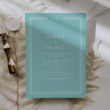 AVERY Minimalistische Mint Green Lijst bruiloft