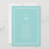 AVERY Mint Green Wedding Seating Chart Kaarten (Achterkant)