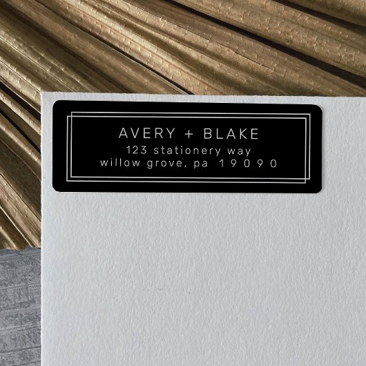 AVERY Modern Black Retour Adreslabels Etiket
