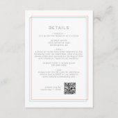 AVERY Modern Coral Blauwgroen QR Code Trouwdetails Informatiekaartje (Voorkant)