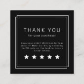 AVERY Modern Donker Zwart QR Code Laat een Review Vierkante Visitekaartje (Voorkant)