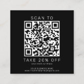 AVERY Modern Donkere Zwarte Logo QR Code Bedankt Kortingskaartje (Achterkant)