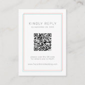 AVERY Modern Koraal en Blauwgroen QR Code RSVP Wed Informatiekaartje (Voorkant)