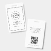 AVERY Modern Minimaal Logo QR-code Personeelskaart Badge (Voor- en achterkant)
