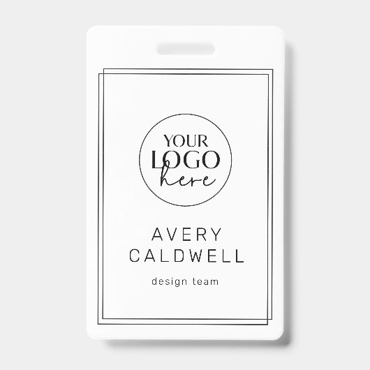 AVERY Modern Minimaal Logo QR-code Personeelskaart Badge (Voorzijde)