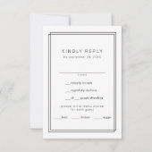 AVERY Modern Minimalistisch Dubbel Lijst Huwelijk RSVP Kaartje (Voorkant)