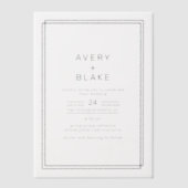 AVERY Modern Minimalistisch Dubbel Lijst Huwelijk Vellum Uitnodigingen (Voorkant)