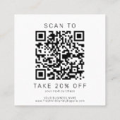 AVERY Modern Minimalistisch Logo QR Code Bedankt Kortingskaartje (Achterkant)