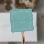 AVERY Modern Minimalistische Mint Green Lijst brui Vierkante Sticker