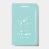 AVERY Modern Mint Logo QR Code Personeelskaart Badge (Voorzijde)