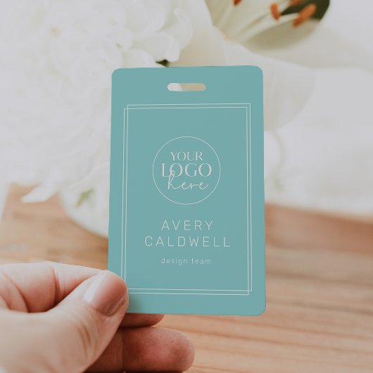 AVERY Modern Mint Logo QR Code Personeelskaart Badge