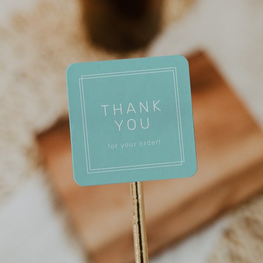 AVERY Modern Mintgroene Bedankt Voor Bestelling Vierkante Sticker