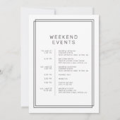 AVERY Modern Wedding Weekend Sjabloon Kaart (Achterkant)