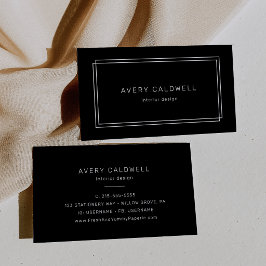 AVERY Modern Zwart Dubbel Kader Visitekaartje