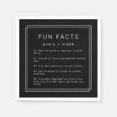 AVERY Modern Zwart Leuk Feit bruiloft Servet (Voorkant)