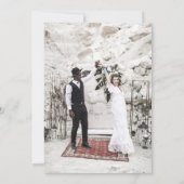 AVERY Modern Zwart Monochroom Fotobruiloft Kaart (Achterkant)