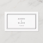Avery Modern Zwart-wit Wedding Place Card Plaatskaartje (Achterkant)