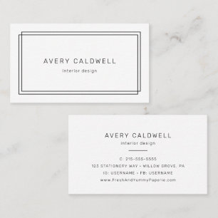 AVERY Moderne Minimalistische Dubbele Frame Visitekaartje