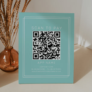 AVERY Moderne Minimalistische Mint Zakelijke Scan  Reclamebord Met Voetstuk