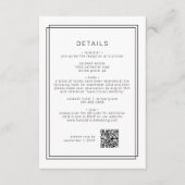 AVERY Moderne Minimalistische QR-Code Trouwdetails Informatiekaartje (Voorkant)