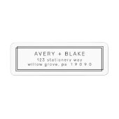 AVERY Moderne minimalistische retouradreslabels Etiket (Voorkant)