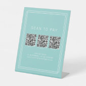 AVERY Moderne Mint Zakelijke QR-code Scan om te Be Reclamebord Met Voetstuk (Voorkant)