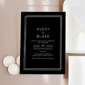 AVERY moderne zwarte acryl bruiloft uitnodiging