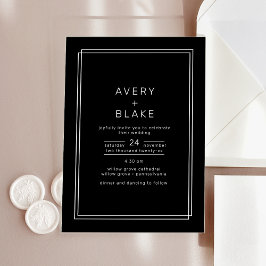 AVERY moderne zwarte acryl bruiloft uitnodiging