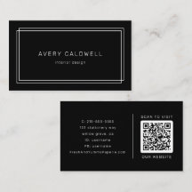 AVERY Moderne Zwarte Dubbele Frame QR Code