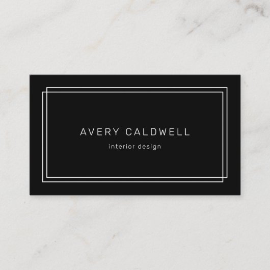AVERY Moderne Zwarte Dubbele Frame QR Code Visitekaartje (Voorkant)