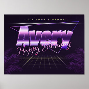 Avery Name Vorlila retro Poster Geburtstag