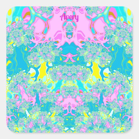 AVERY ~ PASTEL PERFECTION ~ VIERKANTE STICKER (Voorkant)