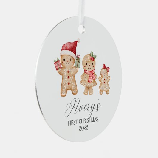Avery Personalized Baby's First Christmas Metalen Ornament (Voorkant Rechts)
