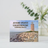 Avery Point Lighthouse, Connecticut Briefkaart (Staand voorkant)
